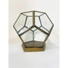 Essential Decor & Beyond Antique Brass Polygon Glass and Metal Terrarium Decorative Accent - 2 of 4
