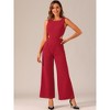 Allegra K Women's Elegant Sleeveless Backless Cutout High Waist Wide Leg Romper Jumpsuits - 4 of 4