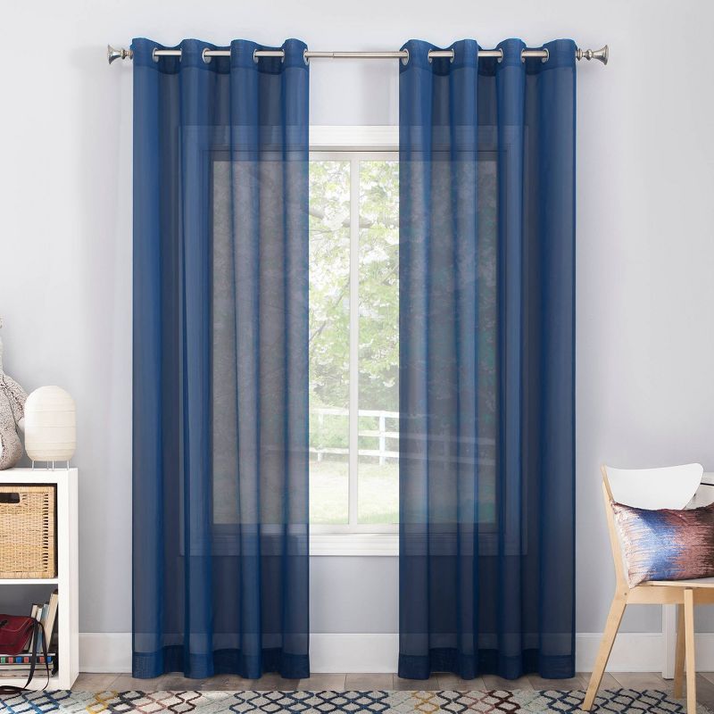 Calypso Sheer Voile Grommet Top Curtain Panel - No. 918, 1 of 6