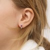 Girl's Cascading CZ Heart Hoop Sterling Silver Earrings - In Season Jewelry - 3 of 4
