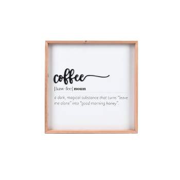 18" x 18" Coffee Reverse Box with Raised Word Wall Sign White - Prinz