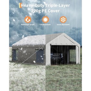 13x25FT Heavy Duty Carport with Removable Walls & Roll-Up Door, All-Weather Shelter for RV, Truck, Boat Storage - 1 of 4