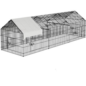 Large Walk-in Metal Chicken Coop for 10 Chickens, Heavy Duty Reinforced Wire Mesh Run, Outdoor Poultry Pen for Chickens, Ducks - 1 of 4
