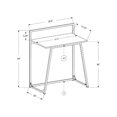 Sleek Black Metal and Laminate Compact Home Office Desk