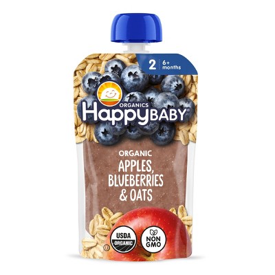 Happy Family Clearly Crafted Apples Blueberries & Oats Baby Meals -(Select Count)