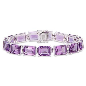 EVERLY JEWELRY | Sterling Silver 45 CT TGW Amethyst Bracelet, 7.25-inch - 1 of 4