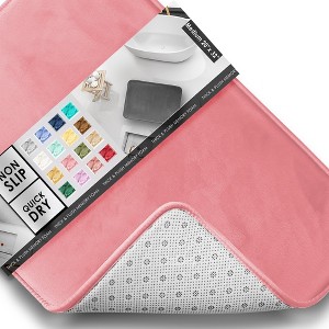 Hearth & Harbor Bathroom Rugs, Ultra Soft Velvet Memory Foam Bath Mats with PVC Backing - 1 of 4