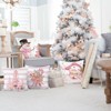Pink Christmas Throw Pillow Covers 18x18 Inch Santa Claus Snowman Candy Cane Xmas Tree - 4 of 4