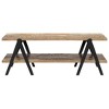 vidaXL Solid Reclaimed Wood Coffee Table with Steel Legs - 45.3"x23.6"x15.7" Multicolor, Rustic, Hand-Crafted, Two Layer Wood - 3 of 4