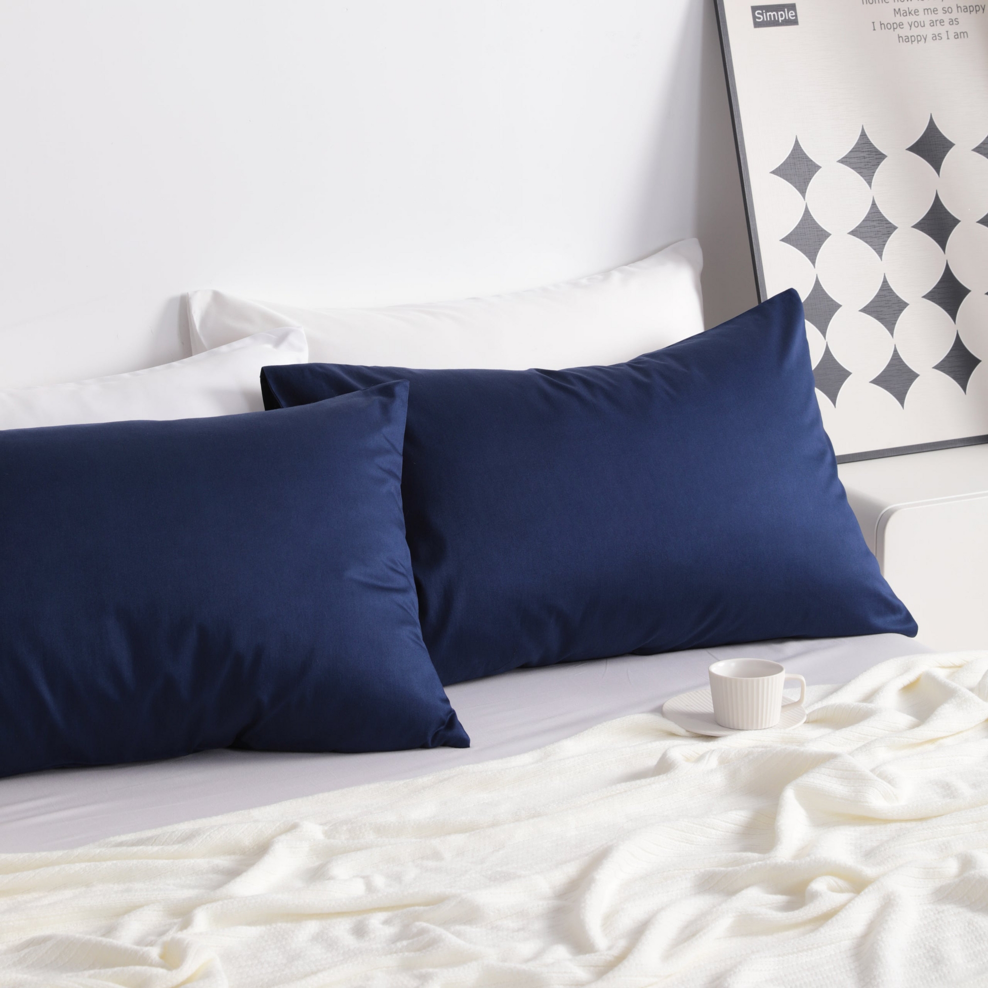 NTBAY 2 Pack Cotton Pillowcases – Soft Breathable Envelope Closure Bed Pillow Covers