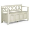 Halifax Entryway Storage Bench Antique White - WyndenHall: Solid Wood, Dual Compartment, 300 lbs Capacity - image 2 of 4