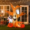 HOMCOM 7.5' Tall Lighted Inflatable Cute Halloween Decoration, Haunted Tree With Owl, Ghost, Pumpkins, Blow Up Outdoor LED Yard Display, Waterproof - 3 of 4