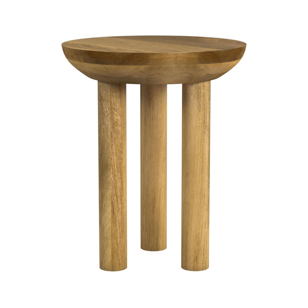 HomePop Mango Wood 3 Leg Side Table Natural