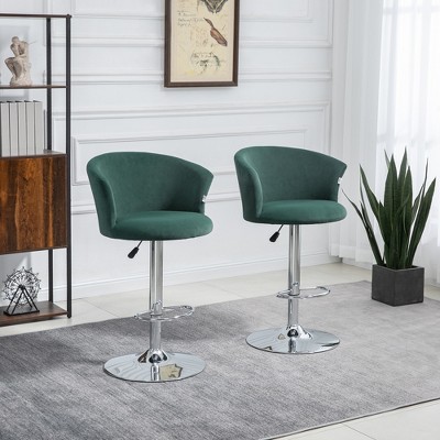 Upholstered Velvet Bar Stools Set of 2, Swivel Counter 
Adjustable Height Barstool for Dining Room, Kitchen, Pub, Dark Green