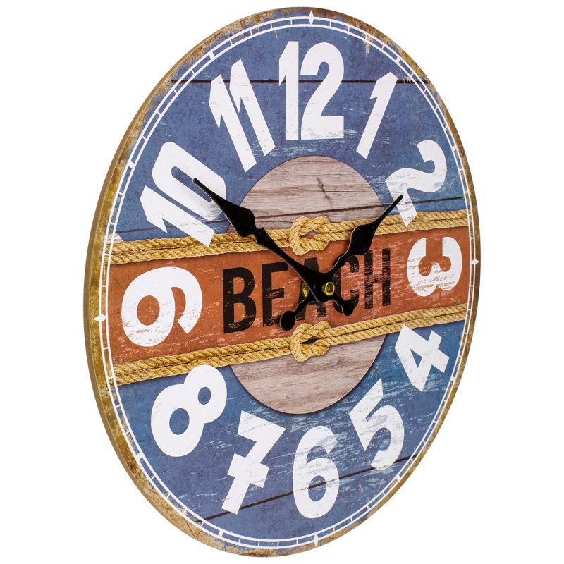 Northlight 12" Battery Operated "Beach" Round Wall Clock, 3 of 5
