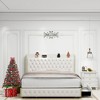 NicBex Full/Queen/King Upholstered Bed Frame with Star Galaxy Projector,Storage Tufted Wingback Headboard with USB Port,Music Speaker,Easy Assembly - 4 of 4