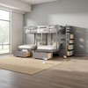 Merax Full Over Twin & Twin Triple Bunk Bed with Storage Stairs - 2 of 4