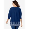 Woman Within Plus Size Embroidered Pintuck Tunic - 3 of 4