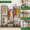 Heavy Duty Garment Rack,Clothes Rack with Adjustable Shelves,Hanging Rails&Hooks,Freestanding Portable Wardrobe Closet for Bedroom,Entrance,Cloakroom - 3 of 4