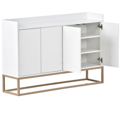 NicBex 47.2 Inch 4-Door Modern Storage Cabinet with Gold Metal Legs for Living Room,Kitchen and Entryway