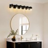 DAKAFUL Bathroom Vanity Light, Vanity Fixtures with Clear Glass Shades,Modern Matte Black Wall Sconce Over Mirror,for Bedroom/Living Room - 3 of 4