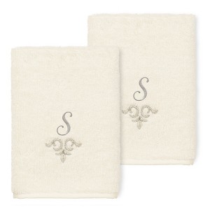 Linum Home Textiles 100% Turkish Cotton MONICA 2PC Embellished Washcloth Set - 1 of 1