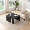 Vynxaria Detachable Rectangle Wood Coffee Table in Black - L Shape for Dining & Garden - 4 of 4