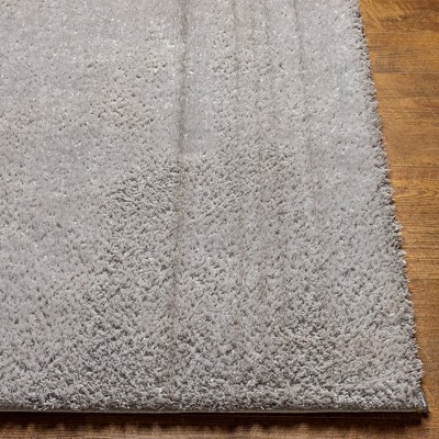 Gray Rectangular Synthetic Shag Area Rug 5'3" x 7'