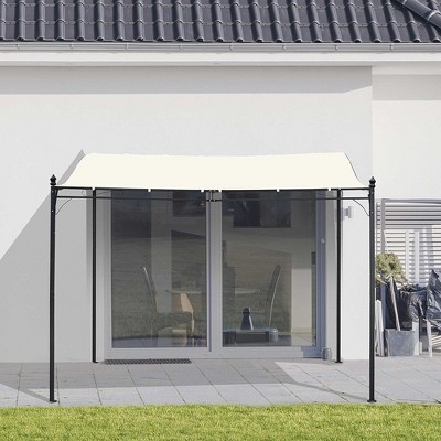 Cream White 10' x 10' Steel Outdoor Pergola Gazebo