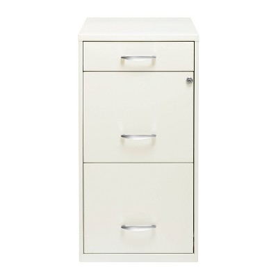 Pearl White Vertical Lockable 3-Drawer Metal File Cabinet
