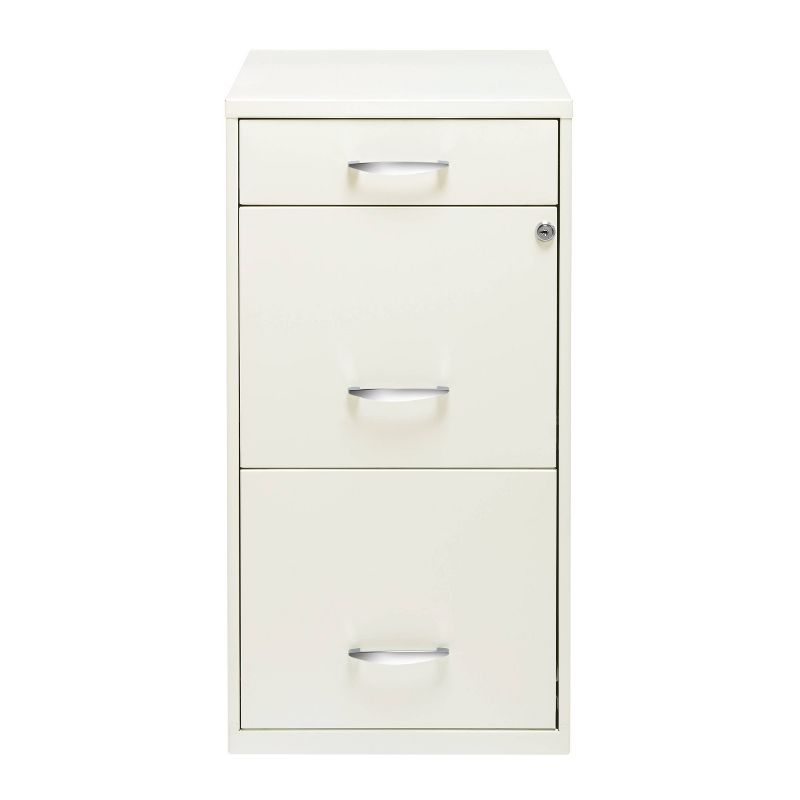 Space Solutions 3 Drawer Letter Width Vertical File Cabinet with Pencil Drawer Pearl White, 2 of 13