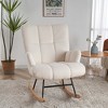 FERPIT Upholstered Teddy Velvet Rocking Accent Chair, Armchair with High Back for Living Room - 3 of 4