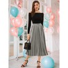 INSPIRE CHIC Women's Party Elastic Waist Metallic Shiny Accordion Pleated Midi Skirt - 2 of 4