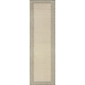 nuLOOM Asha Striped Border Stain Resistant High Traffic Outdoor Area Rug - 1 of 4