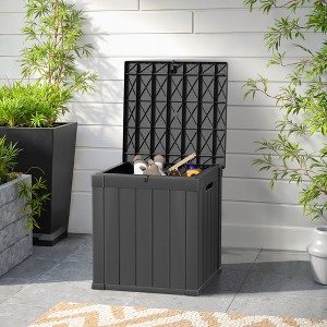 Lirago 31.2 Gal 118L 22.09"D*17.09"W*20.87"H Outdoor Storage Box with Lid Weatherproof Polypropylene Resin UV Protected KD Design Black - 1 of 4