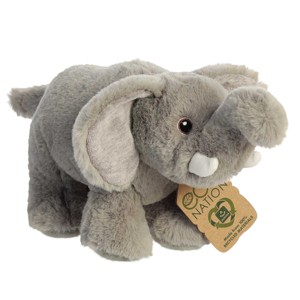 Aurora Medium Elephant Eco Nation Eco-Friendly Stuffed Animal Gray 10.5" - 1 of 4