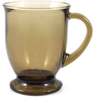 Anchor Hocking Clear Glass Café 16 Ounce Mug Set, 4 Piece Set 