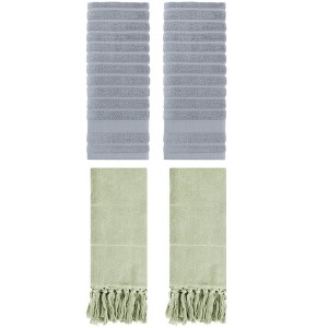 REGALWOVEN 4 Packs Solid Absorbent Soft Cotton Hand Towels 14" x 30" - 1 of 4