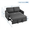 Yaheetech Convertible Sofa Loveseat with Pull-out Trundle Lounge-Dark Gray - 3 of 4