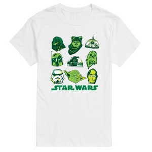 Men's - Star Wars - St. Patricks Day Green Grid Short Sleeve Graphic T-Shirt - 1 of 3