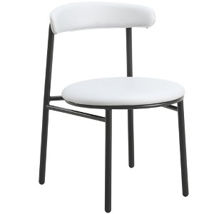 LeisureMod Lume Dining Chair Upholstered in Polyester with Powder-Coated Metal Legs Accent Side Chair for Dining Room, Kitchen - 1 of 4