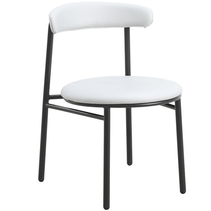LeisureMod Lume Modern Dining Chair Upholstered in Polyester with Powder-Coated Metal Legs, Contemporary Accent Chair for Dining Room, Kitchen, Side Chair, 1 of 14