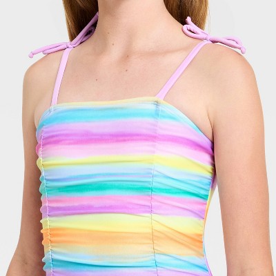 Детские купальники Cat & Jack Girls' Dreamy Striped One Piece Swimsuit - Cat & Jack™ M — фото 3