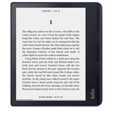 Kobo Sage - 8" 32GB eReader - Waterproof Touchscreen - Page-Turn Buttons - Audiobook Support (Black)