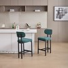 Modern 26" Counter Bar Stools with Backs Set of 2, Fabric Counter Height Chairs with Black Metal Legs for Kitchen Island – Cuddlewood - 3 of 4