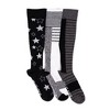 MUK LUKS Womens 3 Pack Cotton Compression Knee-High Socks - 2 of 4