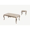 Sapphtopaz Traditional End Table with Carved Design Square Coffee Table with Curved Shape Legs Wood Side Table for Living Room, Bedroom - 3 of 4