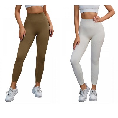 INSPIRE CHIC 2 Pcs Women's High-Waisted Tummy Slimming Cycling Running Workout Control Panties