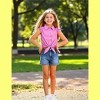 Clearlove Girls Sleeveless Plaid Button Down Shirt Summer Cropped Top with Tie Waist and Ruffled Hem Cute Casual Blouse Rose Red 130 - 2 of 4