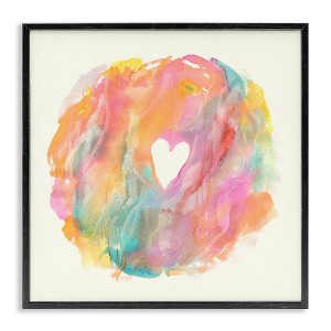 Stupell Industries Abstract Heart Fluid Mixed Pastels Framed Giclee Art, Black, 17" x 17" - 1 of 4
